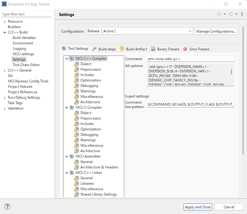 C/C++ Settings